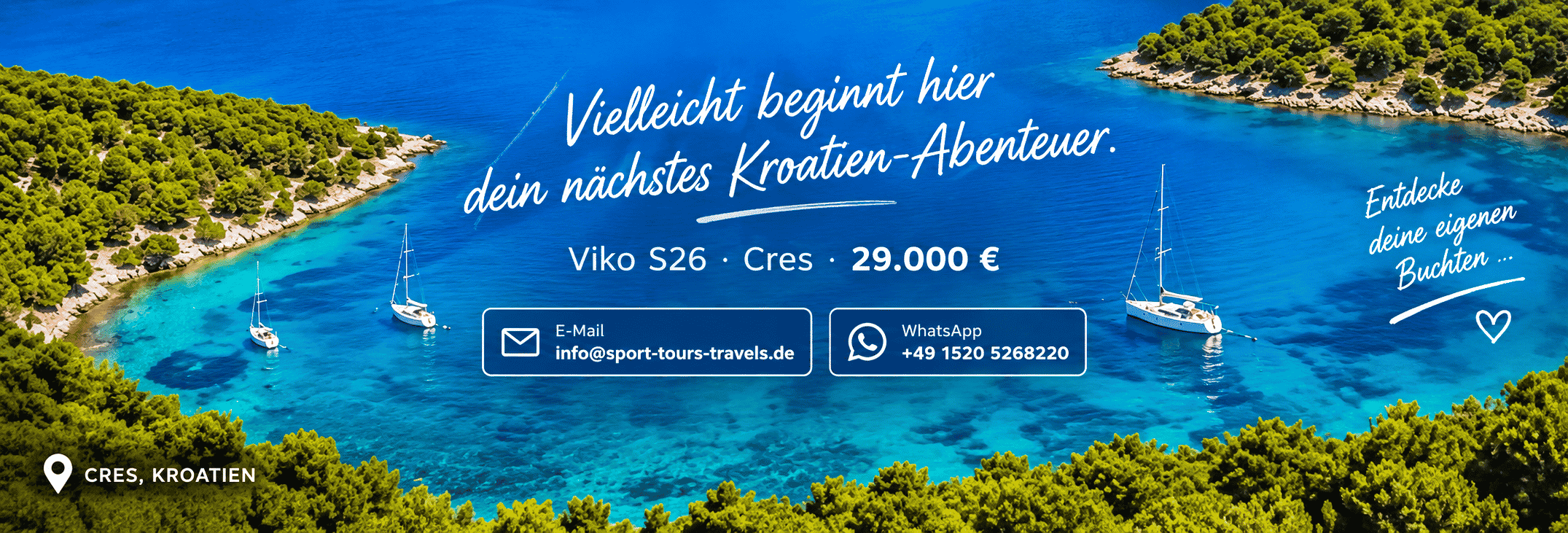 Viko S26 auf Cres – Kontakt per E-Mail oder WhatsApp