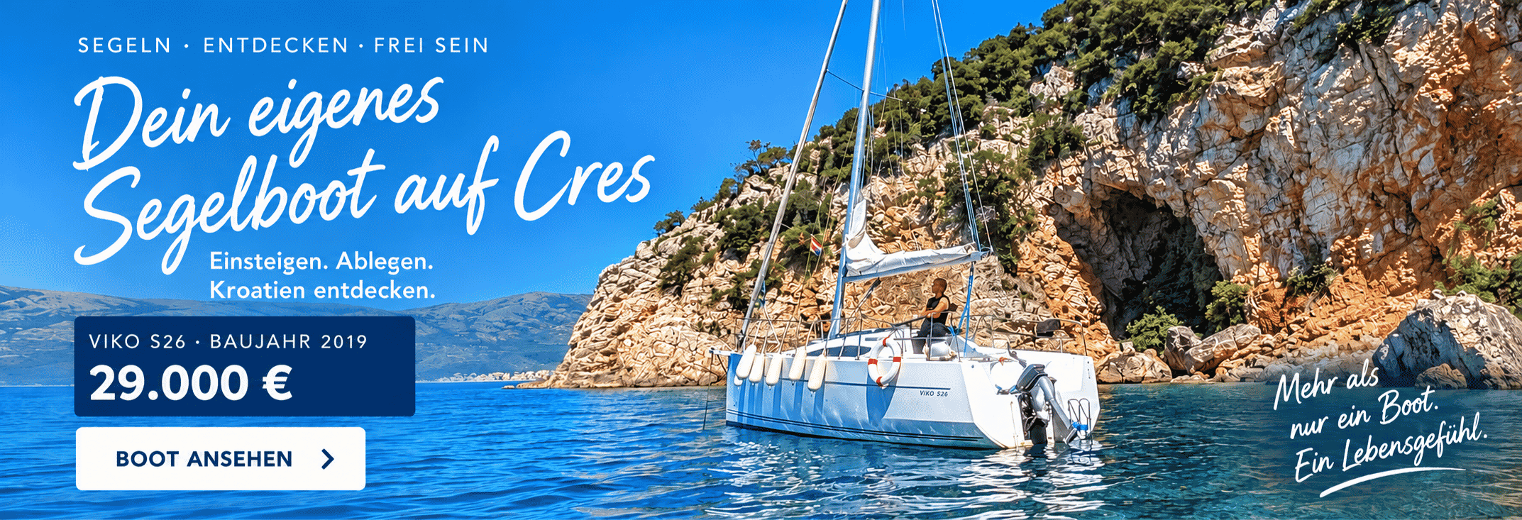 Viko S26 Segelboot auf Cres in Kroatien